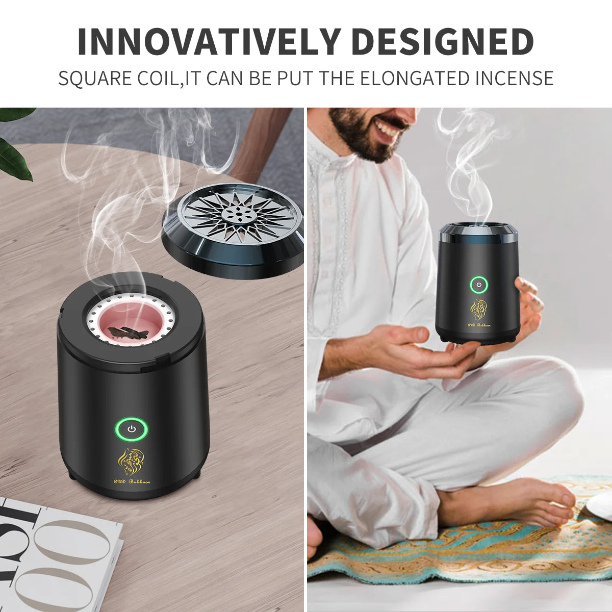 Souqliy Shop - Portable Electric Bakhoor Burner – Rechargeable Arabic Oud Diffuser