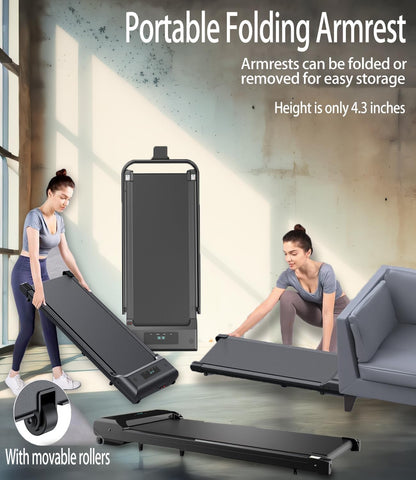 Under Desk Walking Pad Treadmill – Foldable, 265 lb Capacity