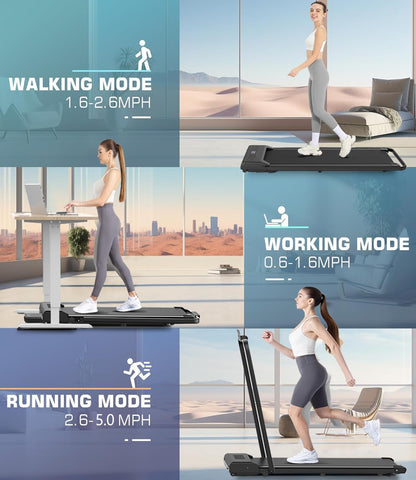 Under Desk Walking Pad Treadmill – Foldable, 265 lb Capacity