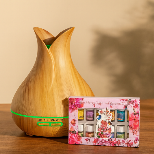 Souqliy Shop - Serenity Duo – Diffuser & 12 Premium Aromatherapy Oils