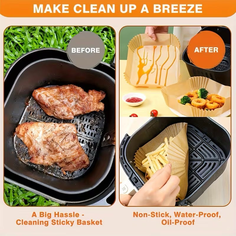 Souqliy Shop - Air Fryer Paper Liners – Disposable Non-Stick Cooking Liners