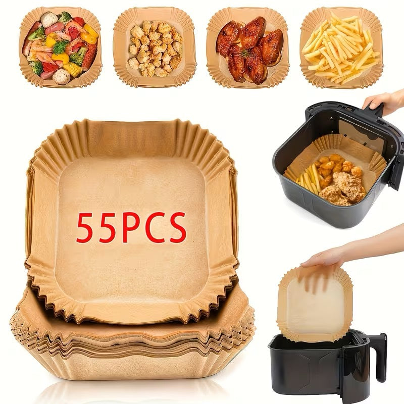 Souqliy Shop - Air Fryer Paper Liners – Disposable Non-Stick Cooking Liners