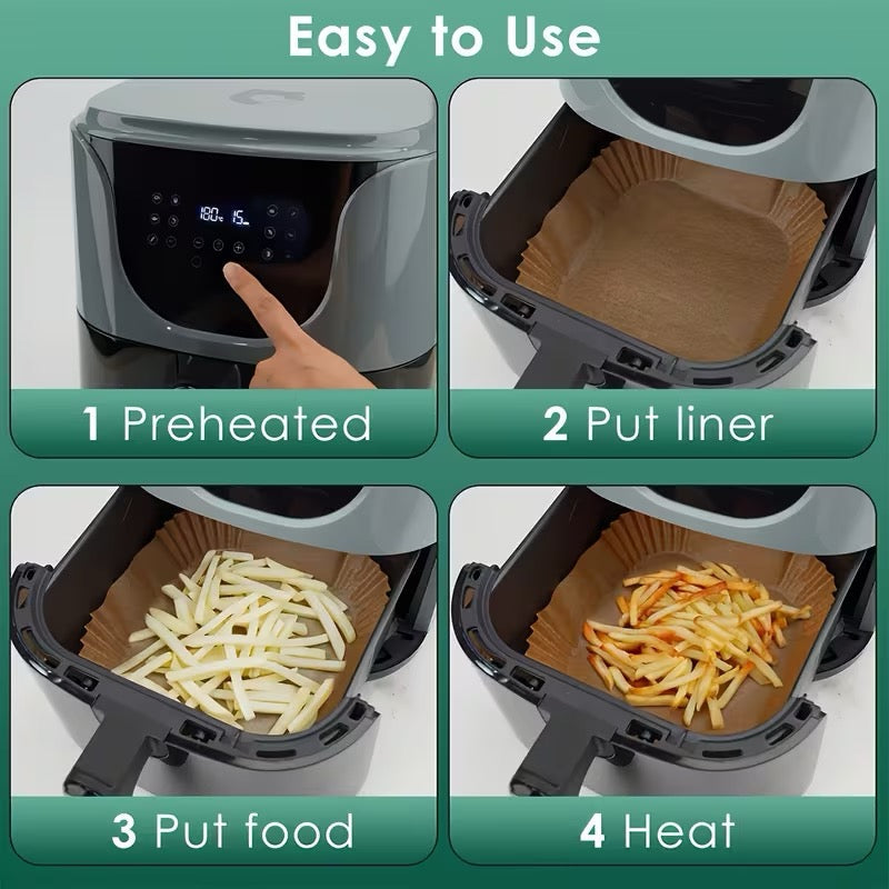 Souqliy Shop - Air Fryer Paper Liners – Disposable Non-Stick Cooking Liners