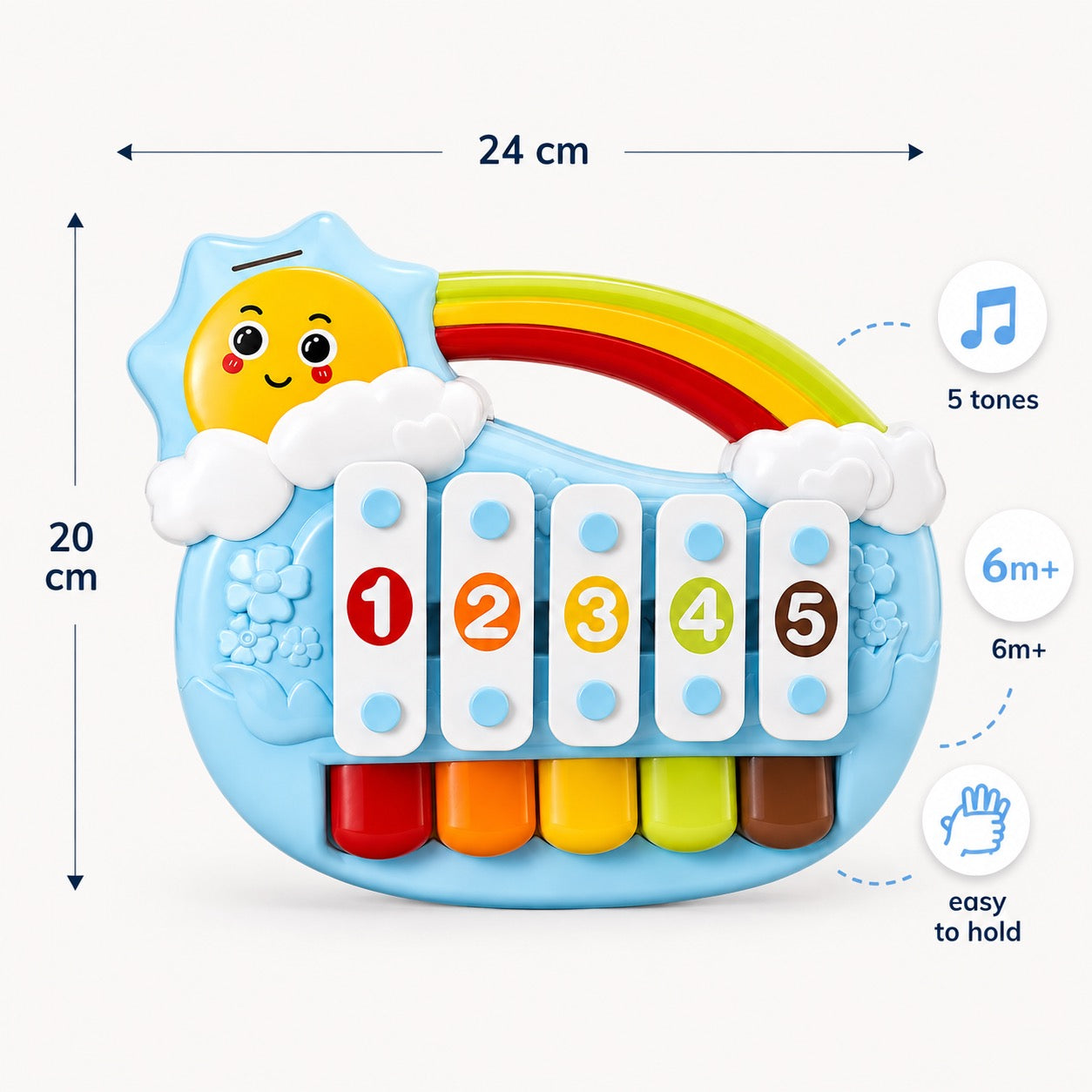Souqliy Shop Five Tone Sun Piano Musical Toy