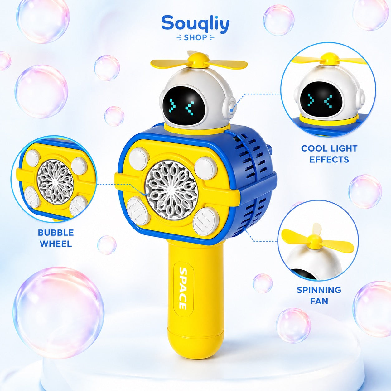 Souqliy Shop Astronaut Automatic Bubble Blaster Toy