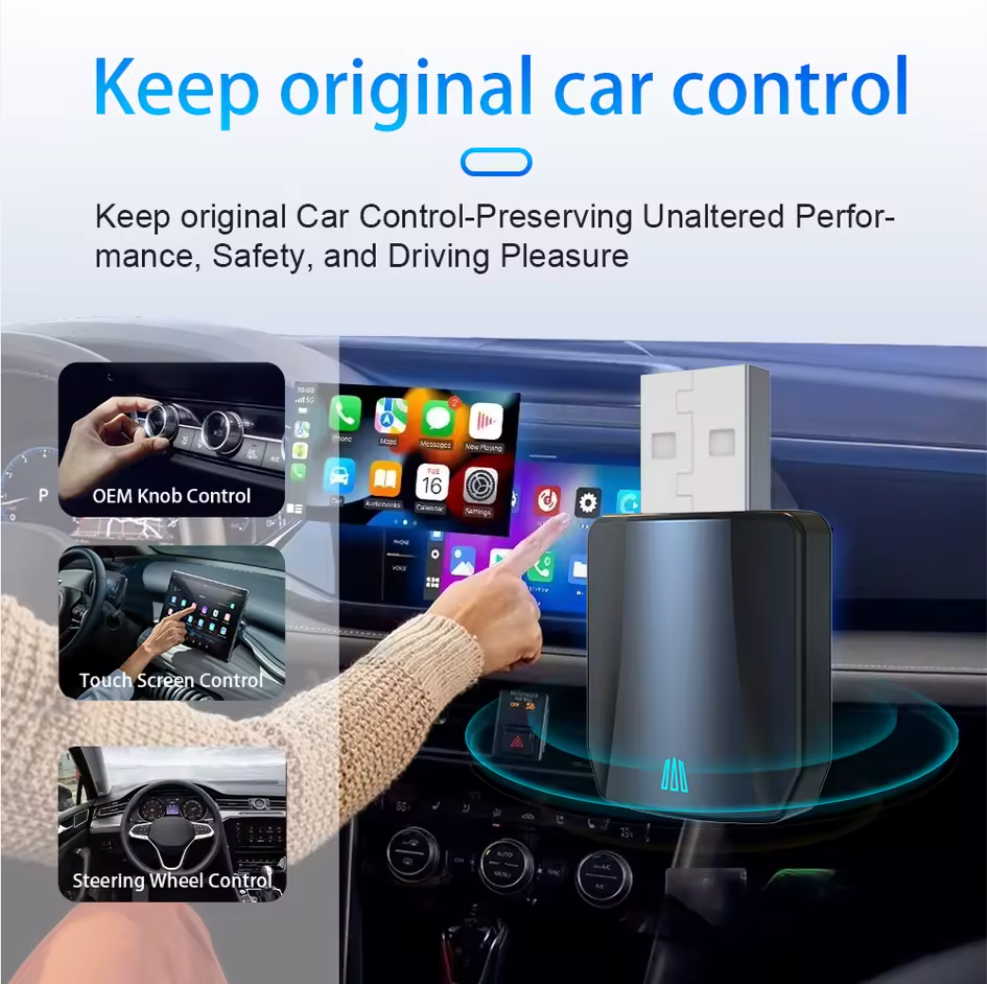 Universal Smart Wireless CarPlay &amp; Android Auto Adapter Plus