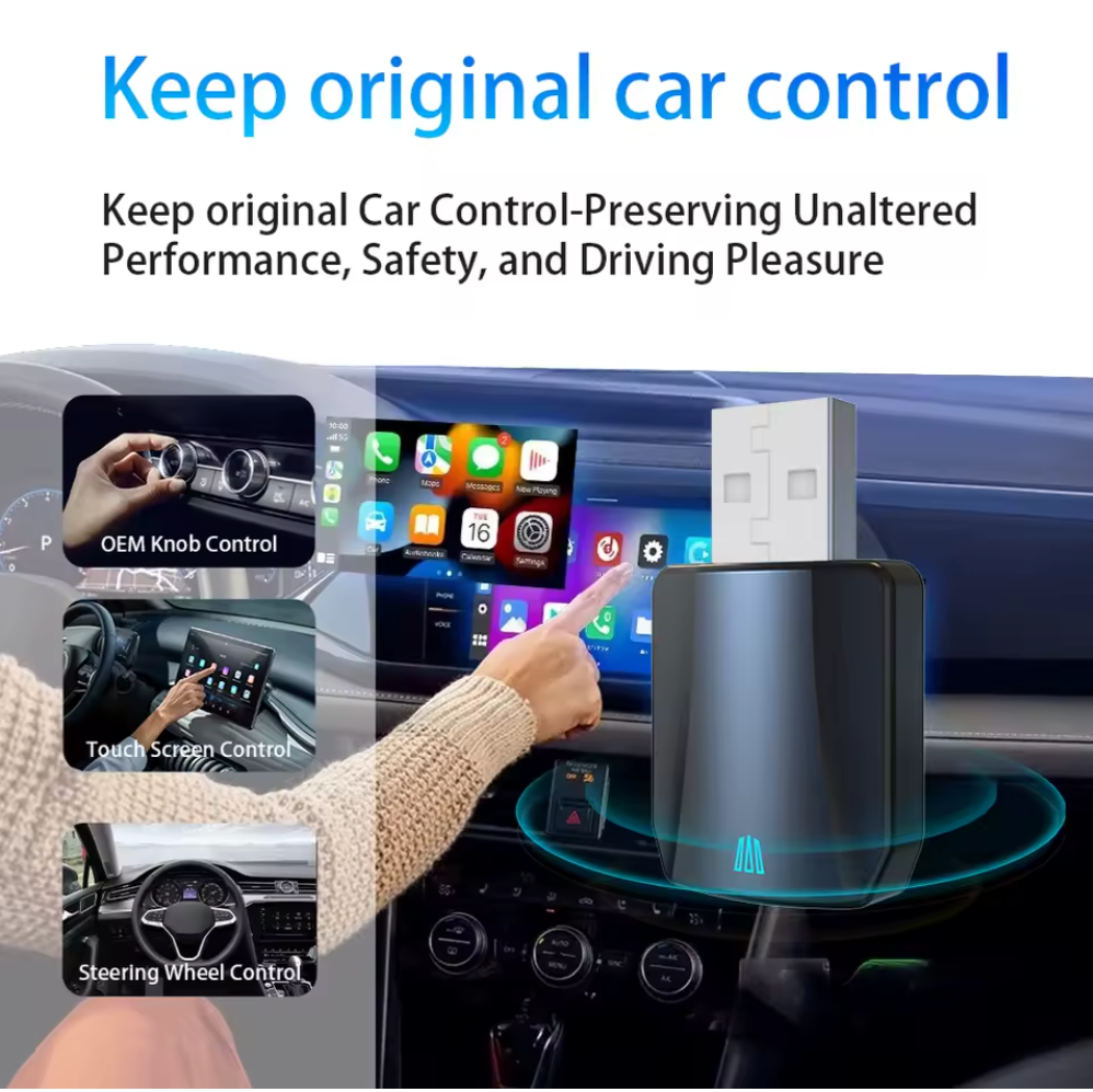 Universal Smart Wireless CarPlay &amp; Android Auto Adapter Plus