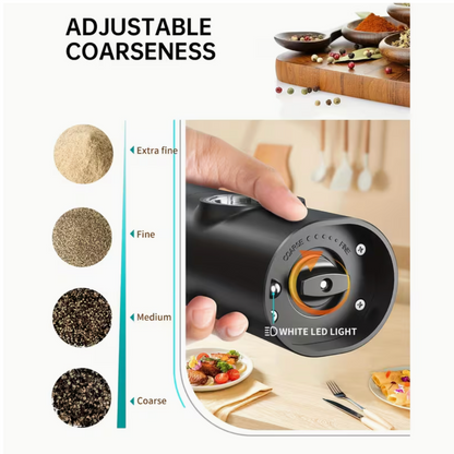 Souqliy Shop - GrindEase™ Electric Salt & Pepper Grinder Set – Adjustable Coarseness with LED Light