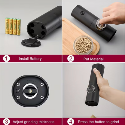 Souqliy Shop - GrindEase™ Electric Salt & Pepper Grinder Set – Adjustable Coarseness with LED Light