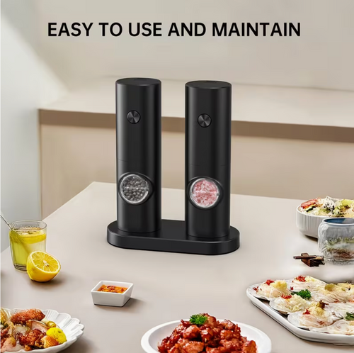 Souqliy Shop - GrindEase™ Electric Salt & Pepper Grinder Set – Adjustable Coarseness with LED Light