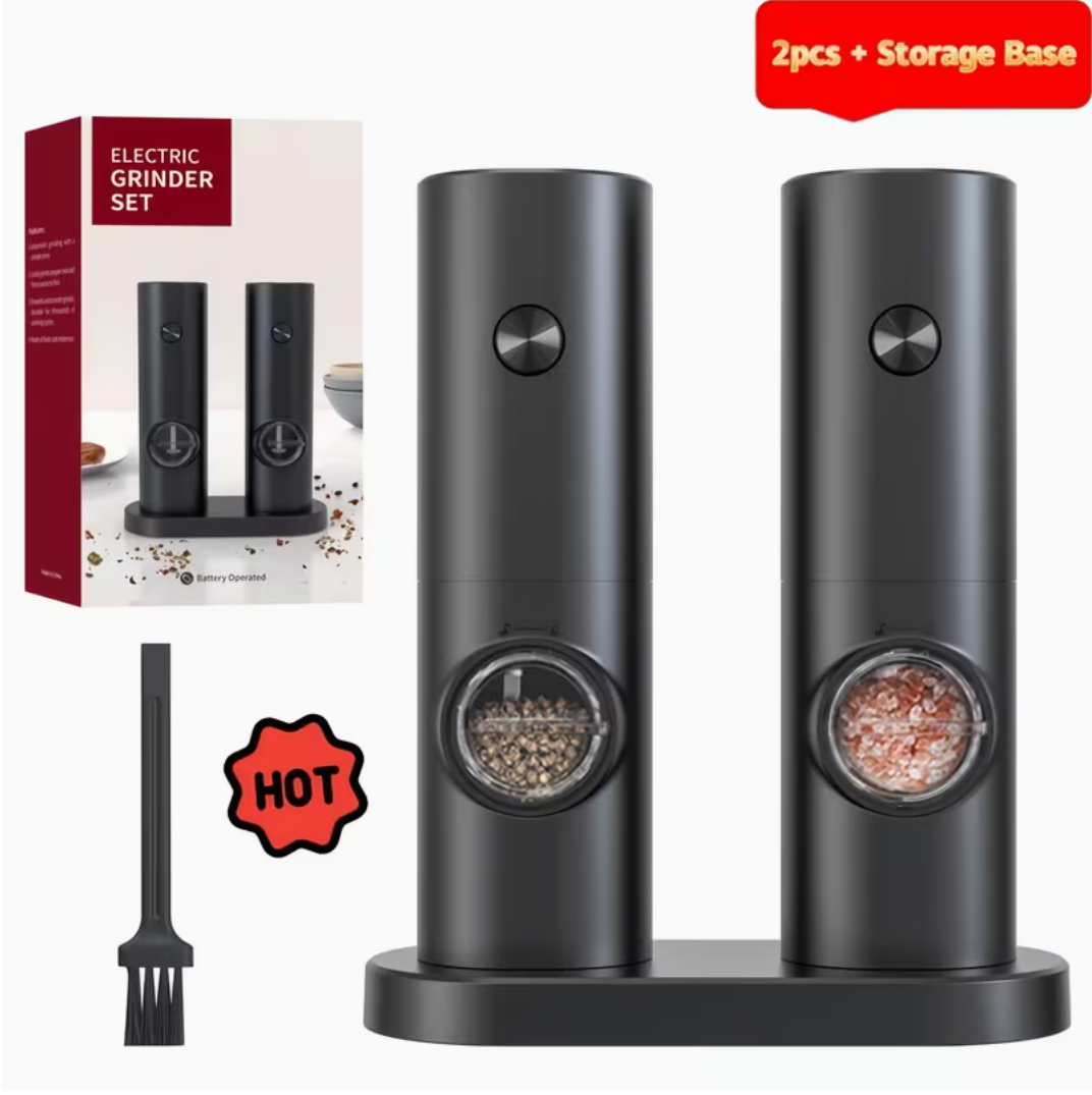 Souqliy Shop - GrindEase™ Electric Salt & Pepper Grinder Set – Adjustable Coarseness with LED Light