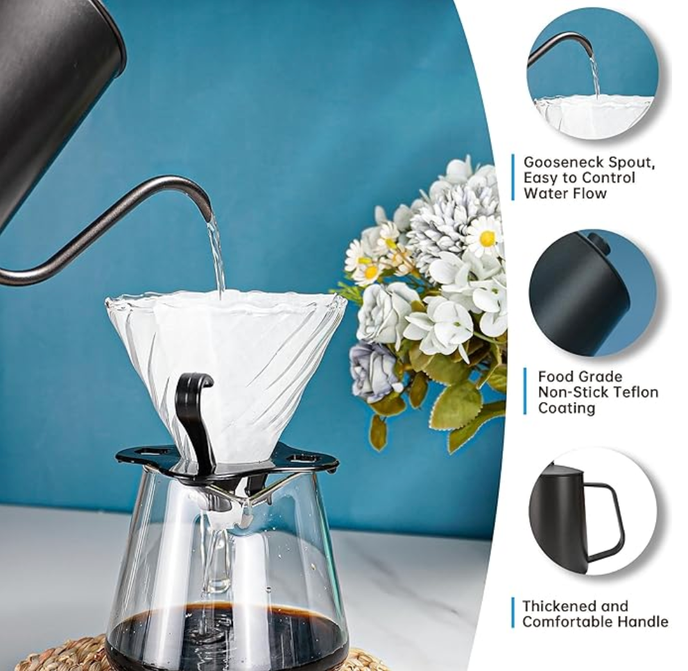 Souqliy Shop Premium Pour Over Coffee Maker Set – Barista Coffee Kit