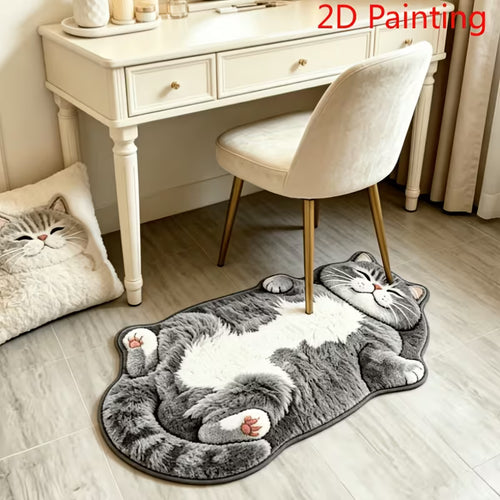 Souqliy Shop - 3D Plush Cat Rug – Soft Bedroom & Living Room Carpet