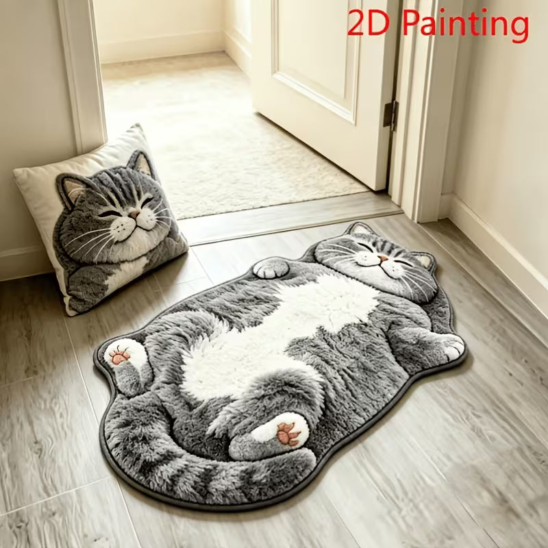 Souqliy Shop - 3D Plush Cat Rug – Soft Bedroom & Living Room Carpet