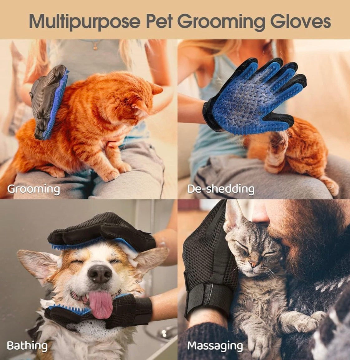 Souqliy Shop - Pet Grooming Gloves